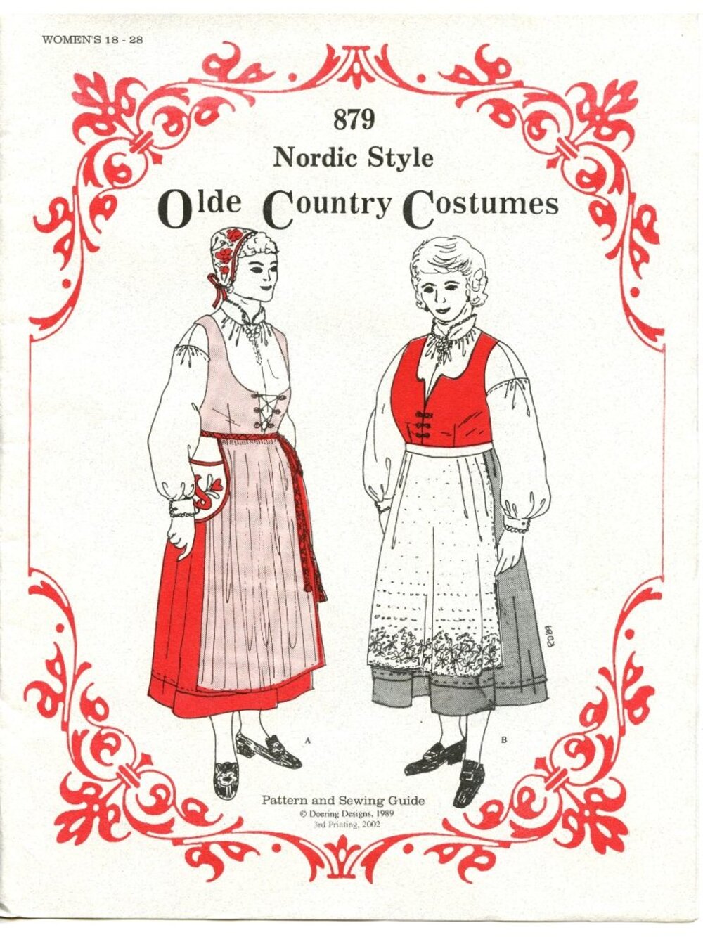 Nordic Style Olde Country Costume Pattern Womens 18W-28W By Doering Designs 1989